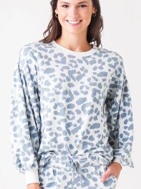 Z Supply Women's Blue Gray Ulla Wildcat Pullover Sweatshirt Size Small